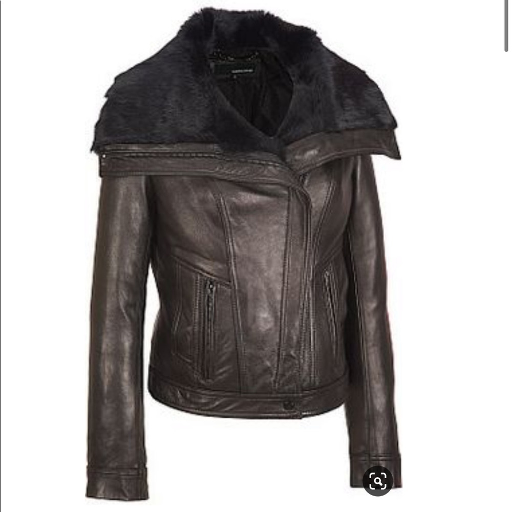Wilsons Leather Lamb Jacket Rabbit Fur Col…